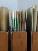 3 casiers de rangement de bureau en bois (vintage)