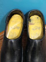 sabot soulier galoche à talon noir cuir année 40-50