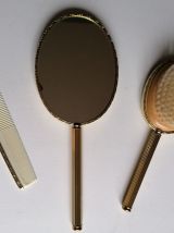 Nécessaire de toilette vintage miroir brosse peigne