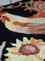 Tapis vintage Américain Hooked fait main, 1C462