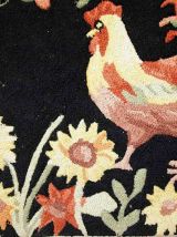 Tapis vintage Américain Hooked fait main, 1C462