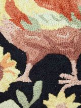 Tapis vintage Américain Hooked fait main, 1C462