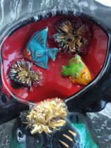 Lampe veilleuse en céramique (poisson et coquillages)