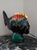 Lampe veilleuse en céramique (poisson et coquillages)