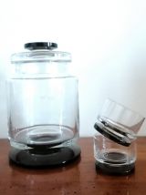 Service à liqueur art déco en verre fumé