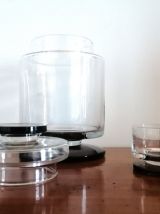 Service à liqueur art déco en verre fumé