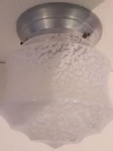 plafonnier en verre clichy blanc