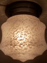 plafonnier en verre clichy blanc