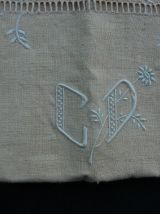 2taies oreiller 1930 brodées et monogramme lin coton ivoire