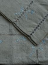 2taies oreiller 1930 brodées et monogramme lin coton ivoire