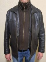 Veste de cuir intersaison (vachette pleine fleur) tissu inté