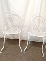 Paire de chaises vintage fer forgé par Mathieu Mategot 1960