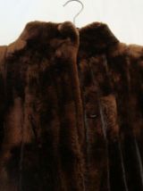 manteau en cuir et fourrure vison  T40