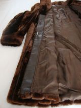 manteau en cuir et fourrure vison  T40