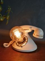 Lampe vintage chevet bureau téléphone crème "Chic !"