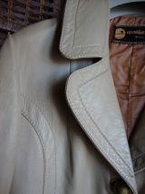 manteau long en cuir taille 38