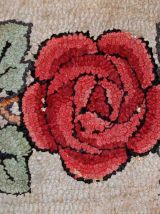 Tapis ancien Américain Hooked fait main, 1C555