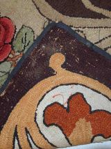 Tapis ancien Américain Hooked fait main, 1C555