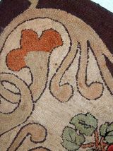 Tapis ancien Américain Hooked fait main, 1C555