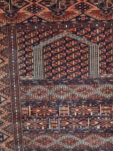 Tapis vintage Turkmène Hachli fait main, 1C562