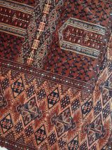 Tapis vintage Turkmène Hachli fait main, 1C562