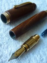 Stylo Plume  Artisanal Gainé Bois Années 90