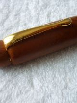 Stylo Plume  Artisanal Gainé Bois Années 90