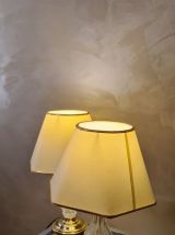 paire de lampes deluxe de chevet ou table   chrome or et ver