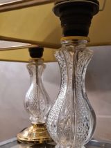 paire de lampes deluxe de chevet ou table   chrome or et ver