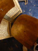 siège d'atelier,avec piètement,assise et dossier en bois (de