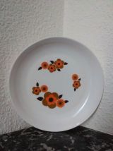 4 assiettes arcopal - motif lotus (années 70)