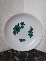 4 assiettes arcopal - motif lotus (années 70)