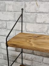 etagere vintage 1960 bois sapin vernis mat tres bon etat  12