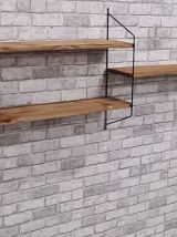 etagere vintage 1960 bois sapin vernis mat tres bon etat  12