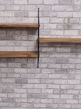 etagere vintage 1960 bois sapin vernis mat tres bon etat  12