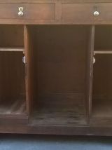 Ancien comptoir caisse de commerce chêne