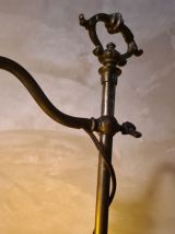 lampe 1900 reglable laiton tulipe pate verre  meme le fil et