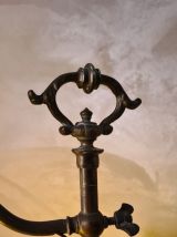 lampe 1900 reglable laiton tulipe pate verre  meme le fil et