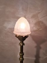  grande Lampe  bronze Napoléon III  globe sculpté  moulé opa