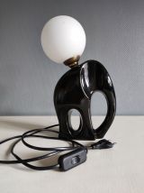 lampe en céramique avec globe opaline