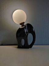 lampe en céramique avec globe opaline