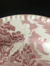 5 assiettes roses luneville 