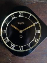 Horloge formica vintage pendule silencieuse "Bayard noir"