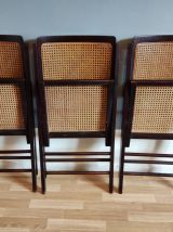 chaises pliantes avec cannage sur assise et dossier