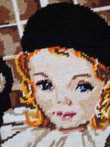 Tapis vintage Français tapisserie fait main, 1C603