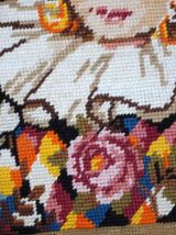 Tapis vintage Français tapisserie fait main, 1C603