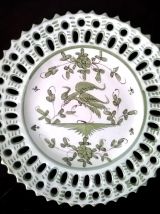 Paire d'assiettes ajourées faïence Martres Tolosane