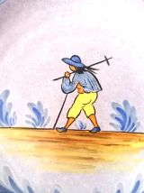 Assiette au paysan, faïence de Nevers 