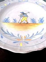 Assiette au paysan, faïence de Nevers 