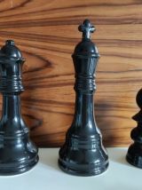 lot de 5 pièces d'échec noir et blanc en céramique 1 roi, 1 